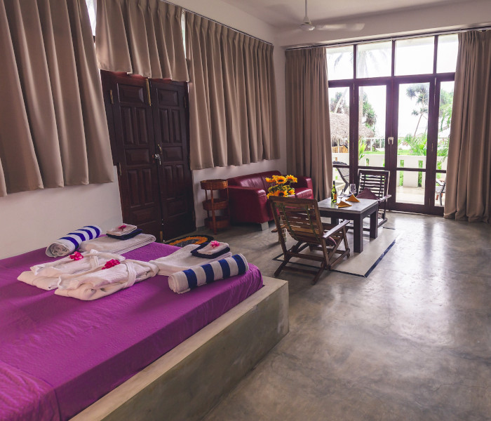 view of the window and outside from the bed